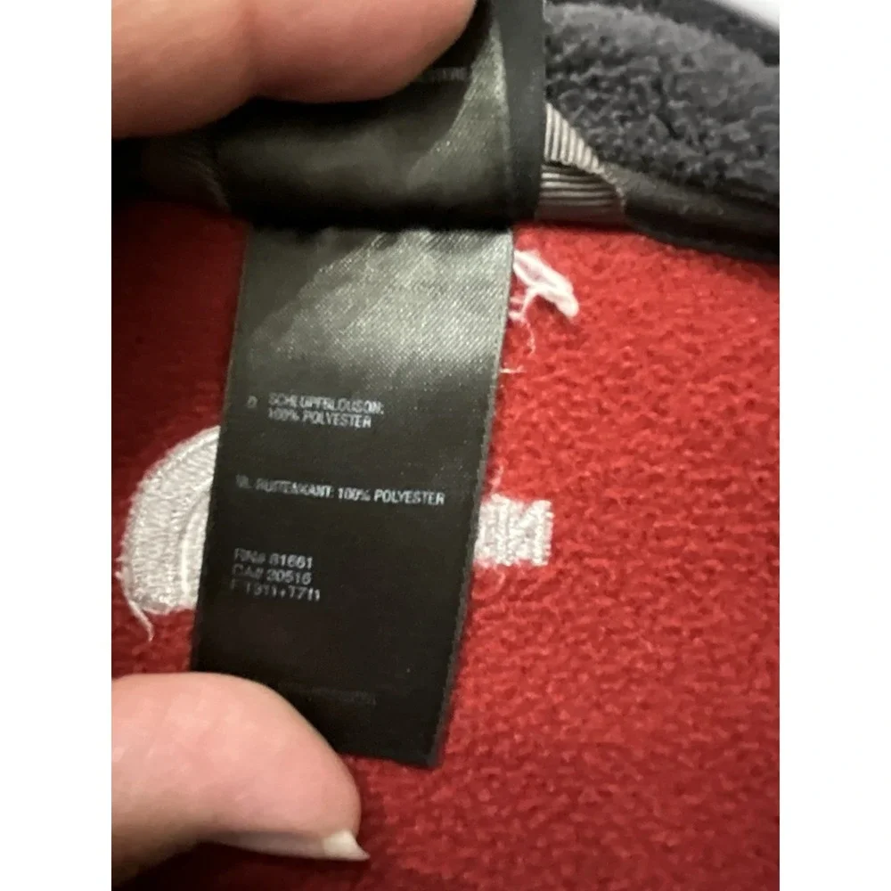 The North Face Red Fleece Jacket Long Sleeve Full Zip Big Boys‎ Size XL